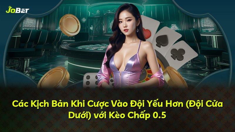 Các Kịch Bản Khi Cược Vào Đội Yếu Hơn (Đội Cửa Dưới) với Kèo Chấp 0.5